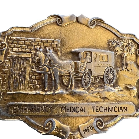 Dyna Med EMT Belt Buckle Horse Carriage‎ Emergency Medical Technician First Resp main image 6